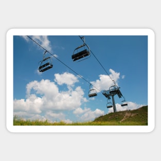 Ski Lift on Monte Zoncolan in Summer Sticker